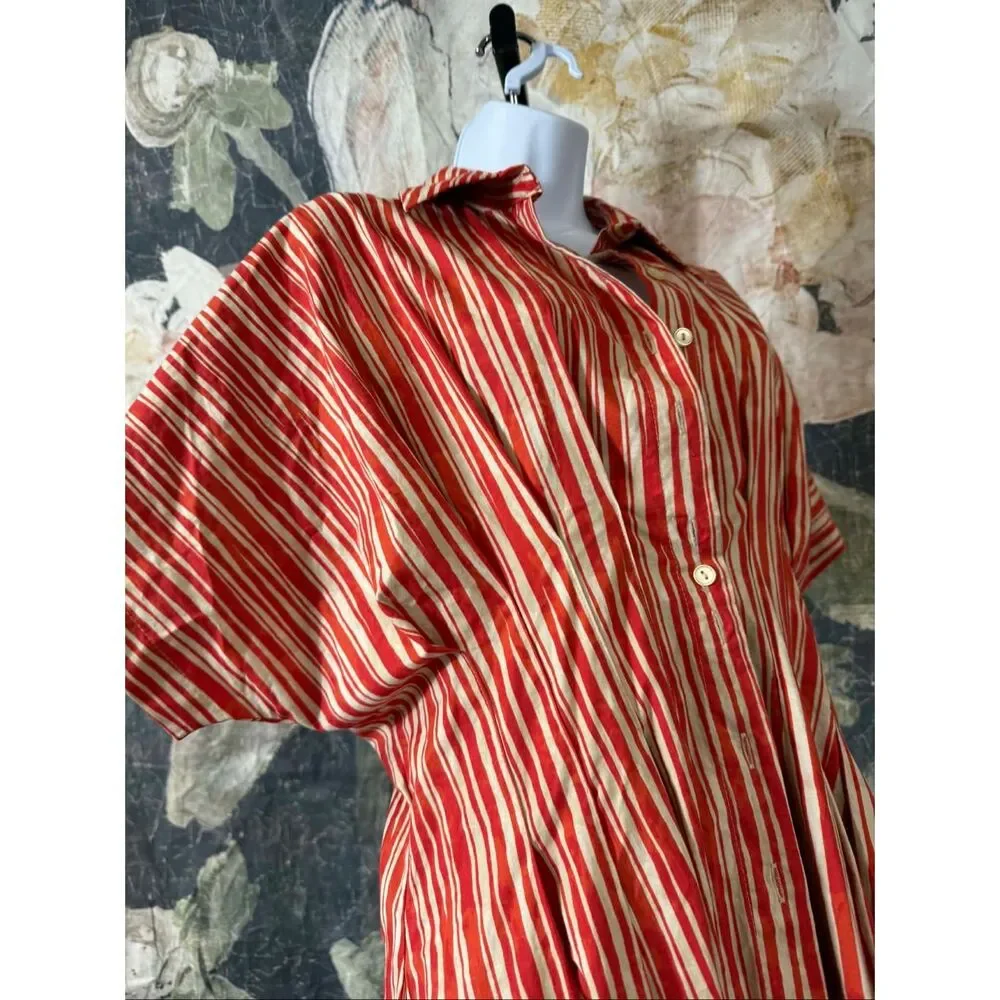 New Anthropologie The Tobie Button-Front Pleated Shirt Dress by Exquise Size M - Picture 8 of 10